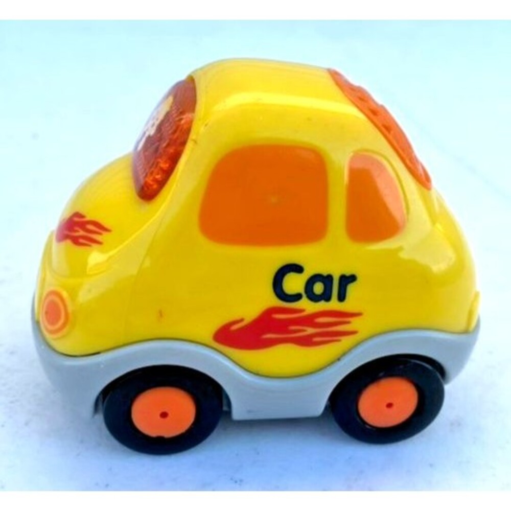 VTECH GO GO SMART WHEELS YELLOW CAR VEHICLE LIGHTS SOUNDS MUSIC Tested, Works!